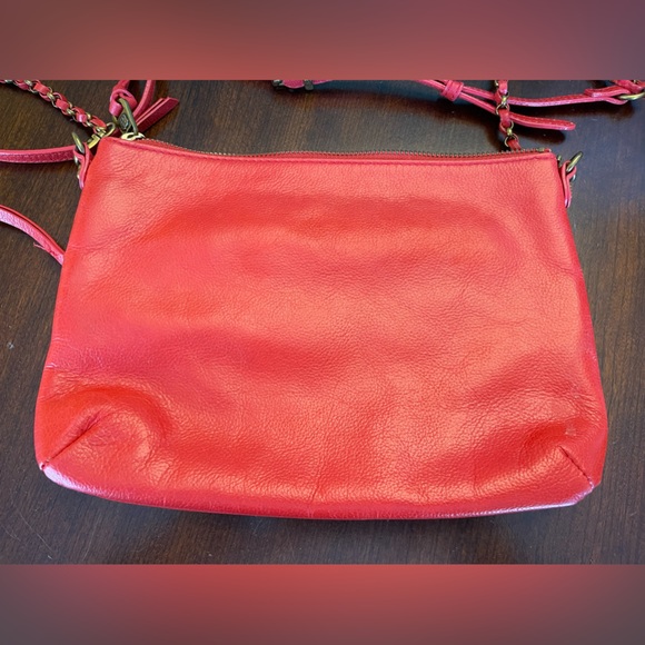 Elliot Lucca Messina Leather Pyramid Fire 3 Zip Crossbody Bag - Picture 14 of 15